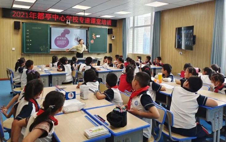 榨木小學(xué)、都亭一小的師生通過“專遞課堂”上美術(shù)課.jpg